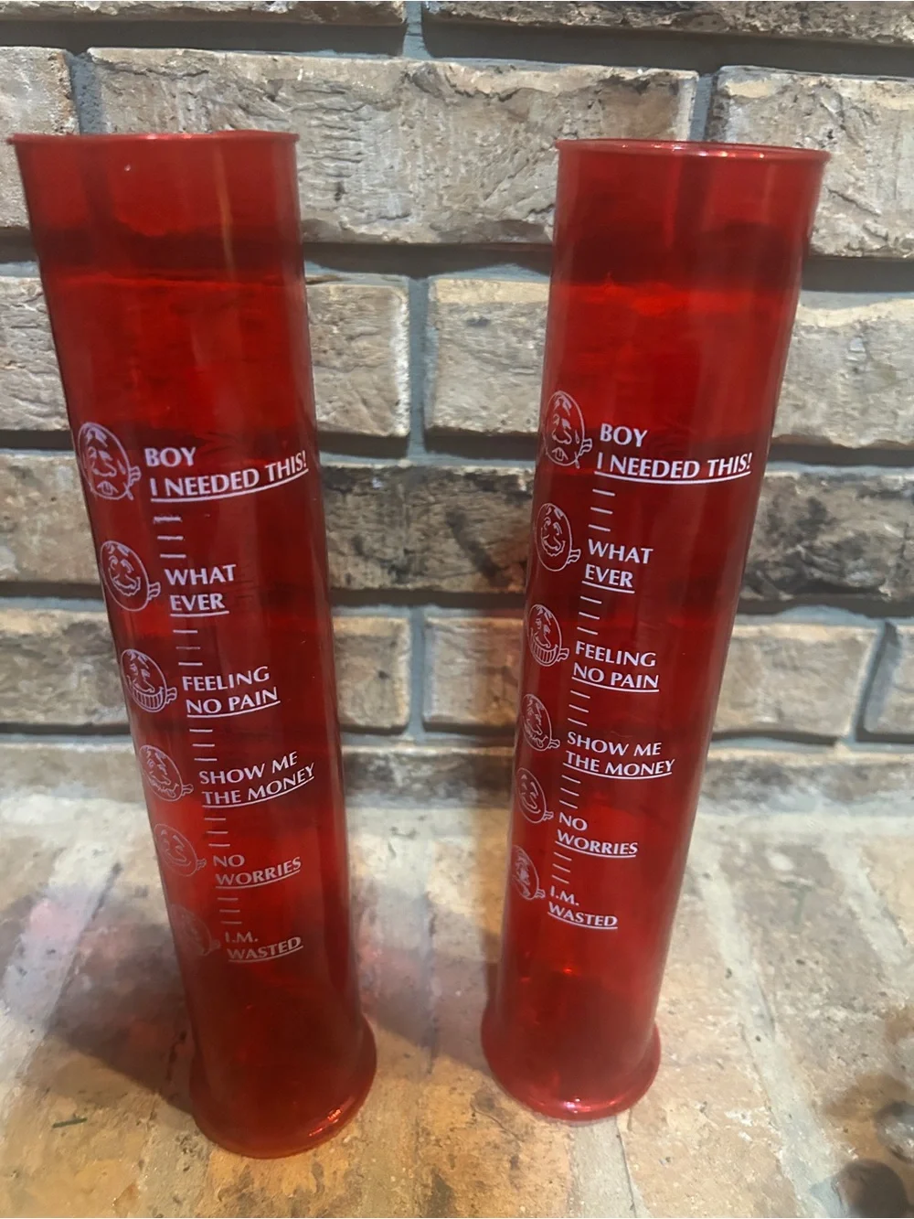 Pineapple Willy’s PCB Red Tall Plastic Tumbler attitube. Plastic pair